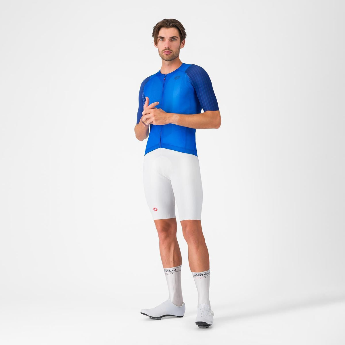 Kurze Trägerhose CASTELLI FREE AERO RACE S Weiß