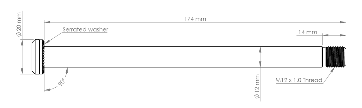BURGTEC 174mm Hinterradachse für Yeti-Rahmen Silber