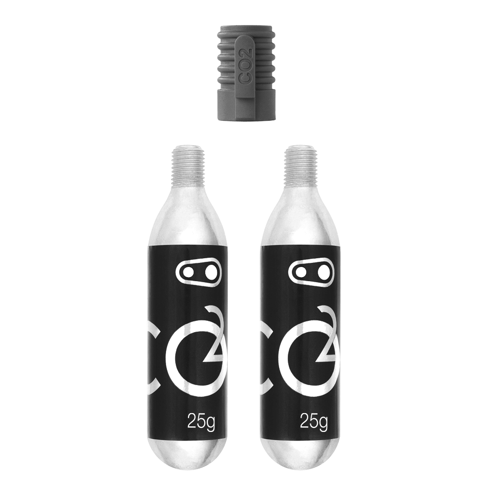 CRANKBROTHERS CO2-Gewindekartusche, 25 g, mit Klic-Kartuschenöffner (2 Stück)