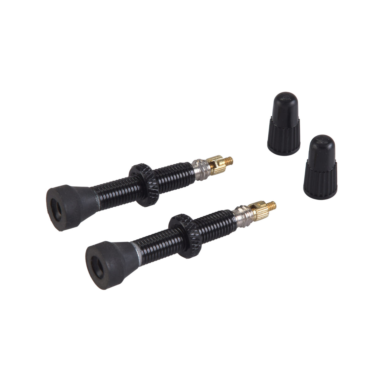 Set mit 2 Presta-Ventilen VAR Aluminium 35 mm Schwarz