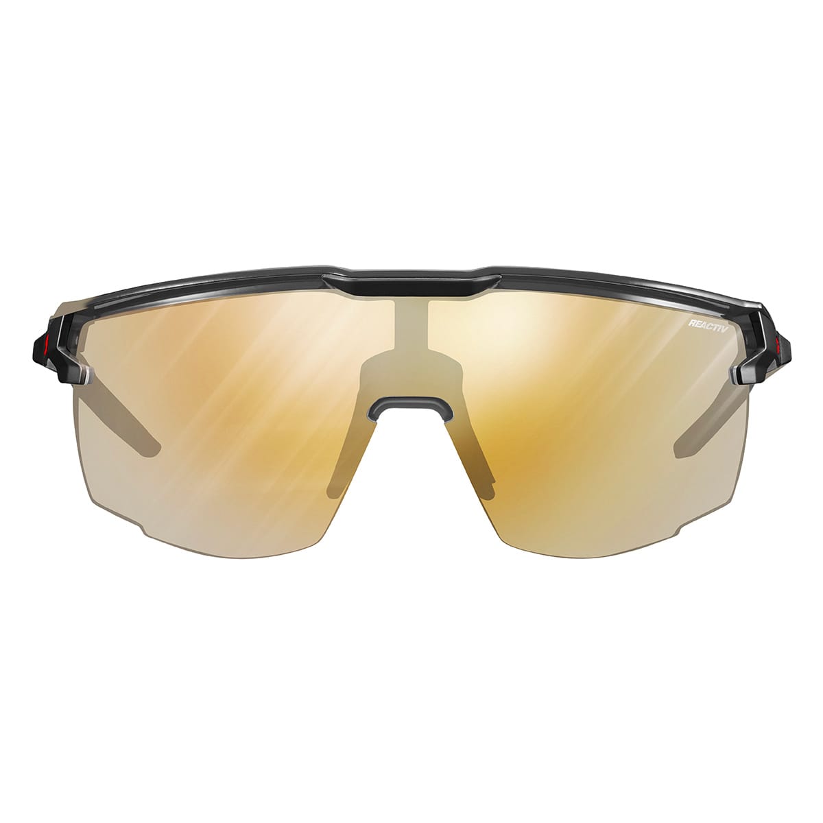 Brille JULBO ULTIMATE Schwarz/Rot Reactiv Light Amplifier Photochromisch