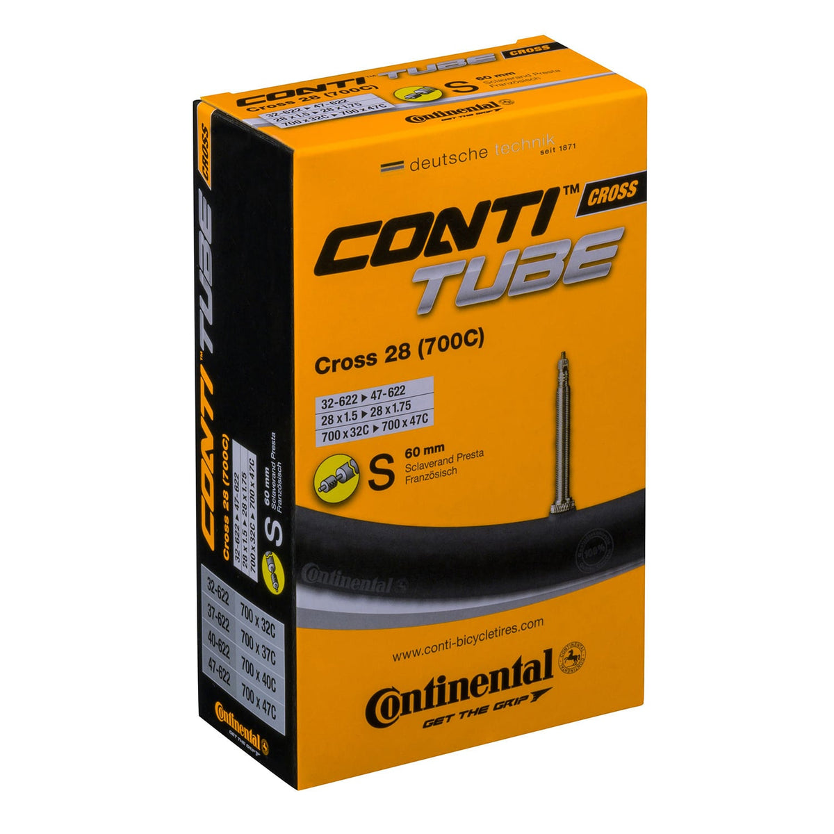 Fahrradschlauch CONTINENTAL CROSS 700x32/47 - 29x1.25/1.75 Presta