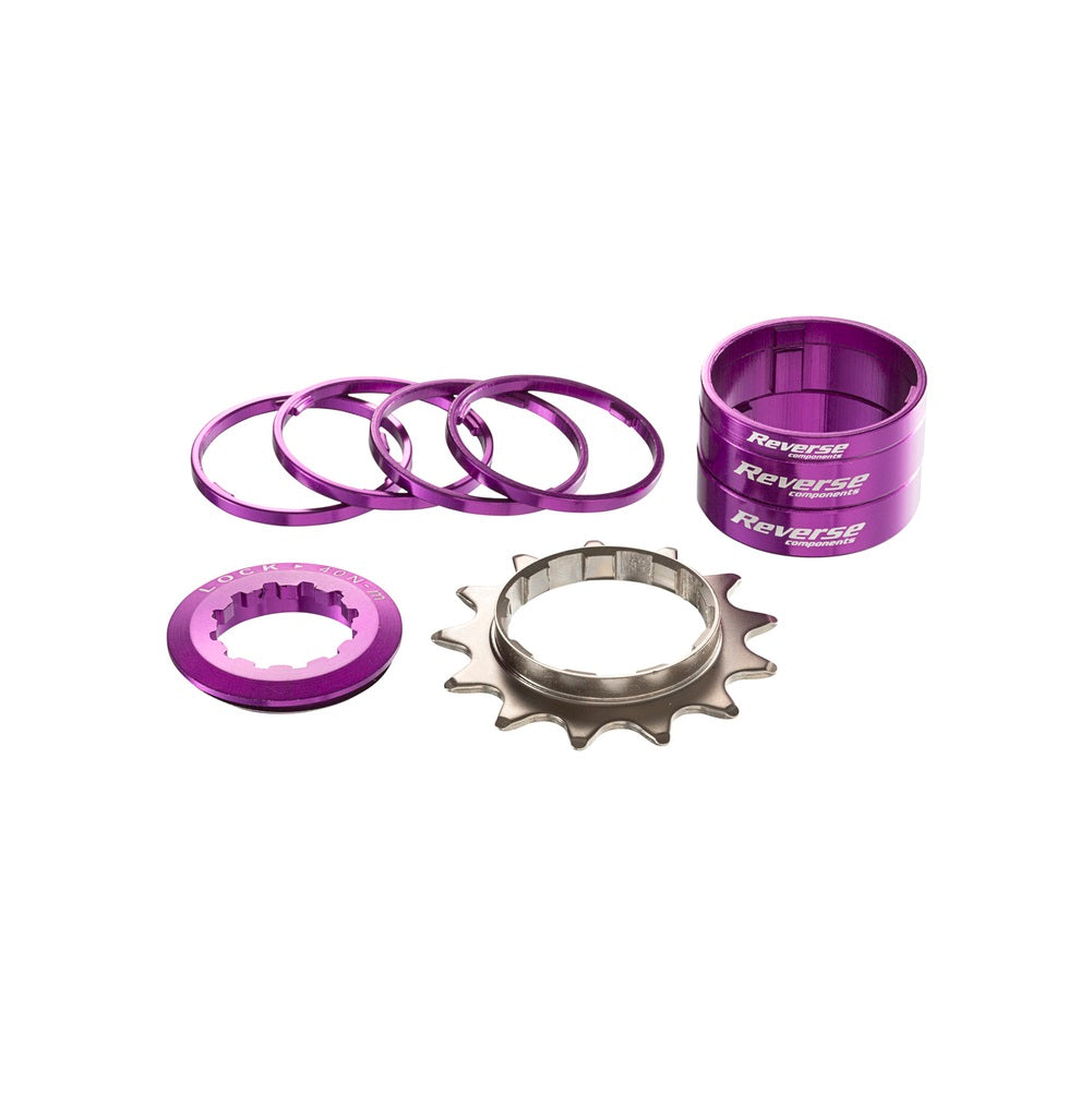 Single Speed Kit mit 13-Zahn-Ritzel REVERSE COMPONENTS Violett