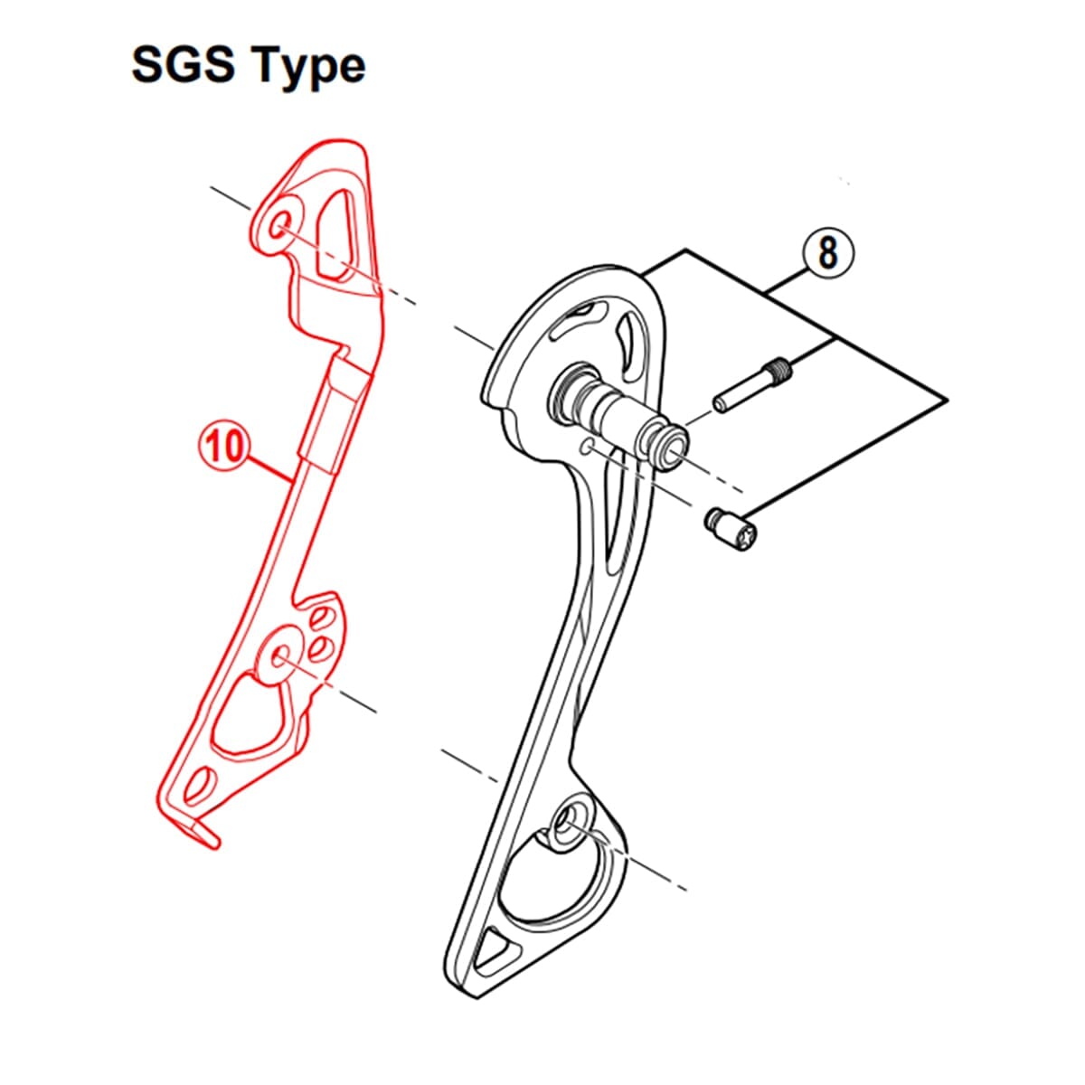 Langer innerer Schaltwerk-Käfig Hinten SHIMANO XT RD-M786-SGS