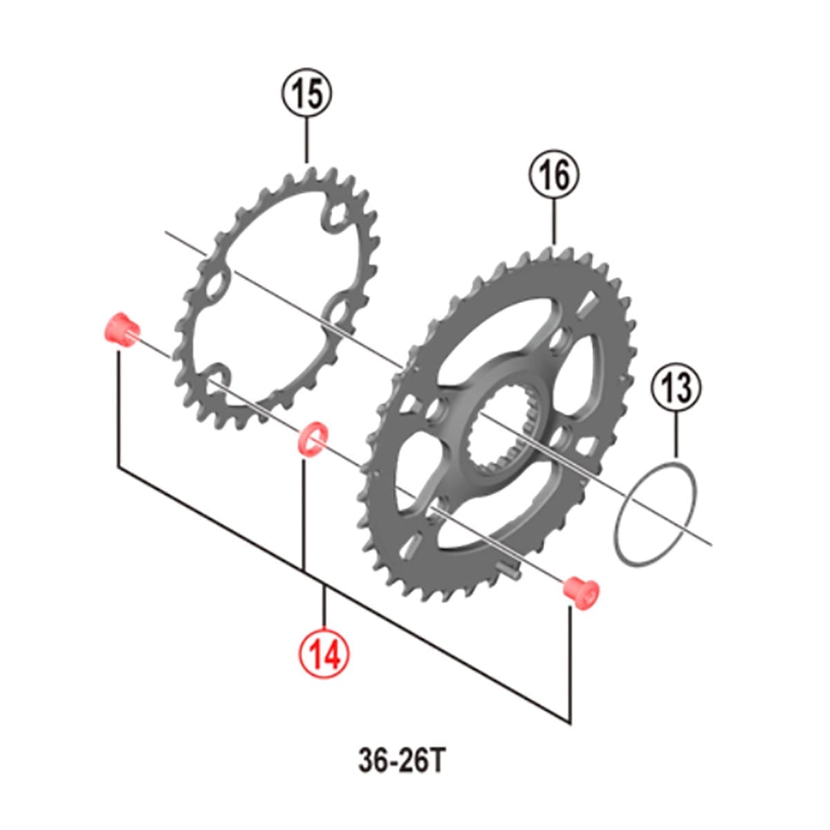 Kit 4 Schrauben und Lagerschalen für Doppel-Tretlager SHIMANO SLX FC-M7100-2 #Y0JB98020 Schwarz