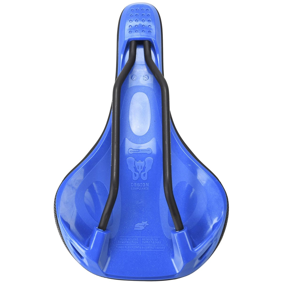 Sattel SPANK SPIKE 160 Leder Chromo-Streben Schwarz/Blau