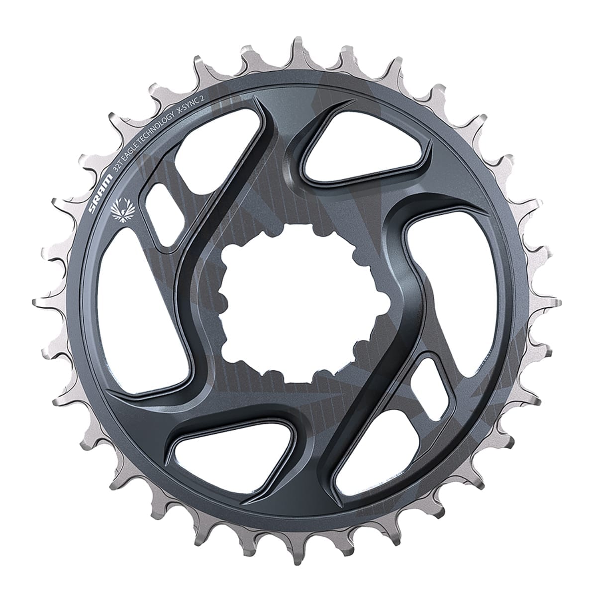 Einfach-Kettenblatt SRAM X-SYNC 2 EAGLE 12V Direct Mount Offset 6 mm Mondgrau