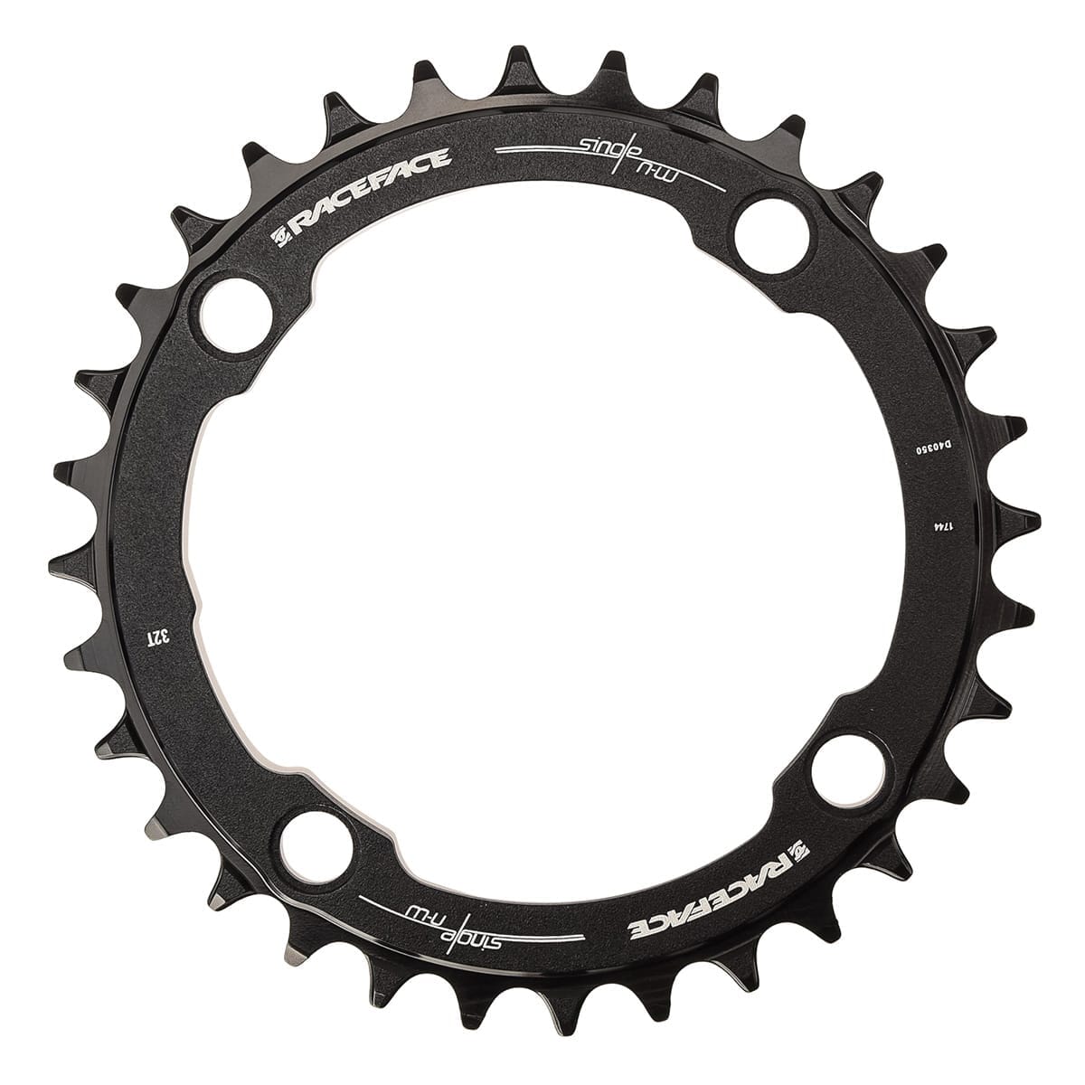 Einfachkettenblatt RACE FACE NARROW WIDE 9/10/11/12V 4 Loch 104 mm Schwarz