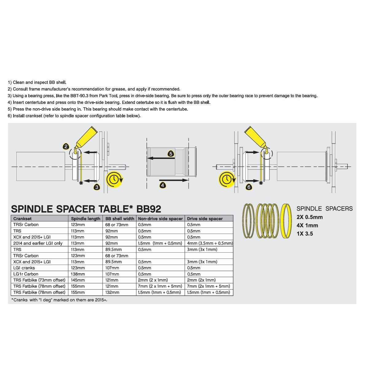 Tretlager E-THIRTEEN BB92 Achse 24 mm Press-Fit