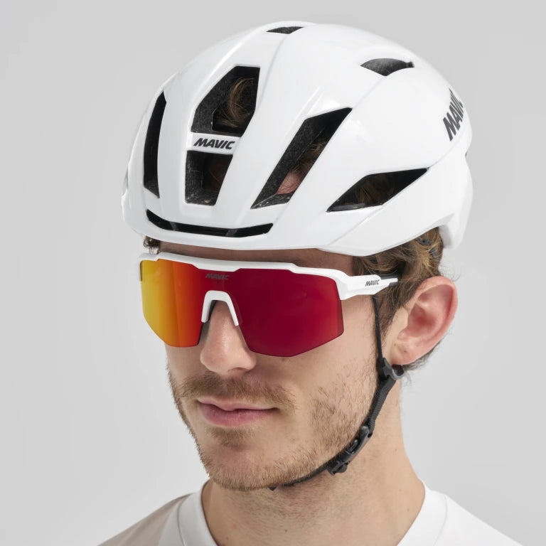 MAVIC MVS SHIELD Brille Weiß Rotes Glas