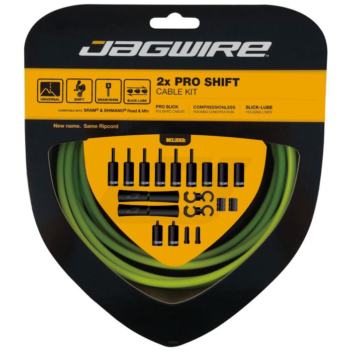 JAGWIRE ROAD AND MOUNTAIN PRO Schaltzug- und Hüllenkabel-Set Grün