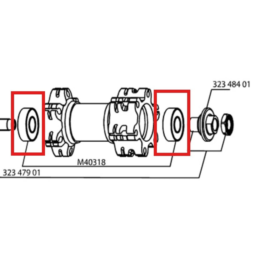 Kit 2 Nabenlager MAVIC 12x28x8mm (6001)