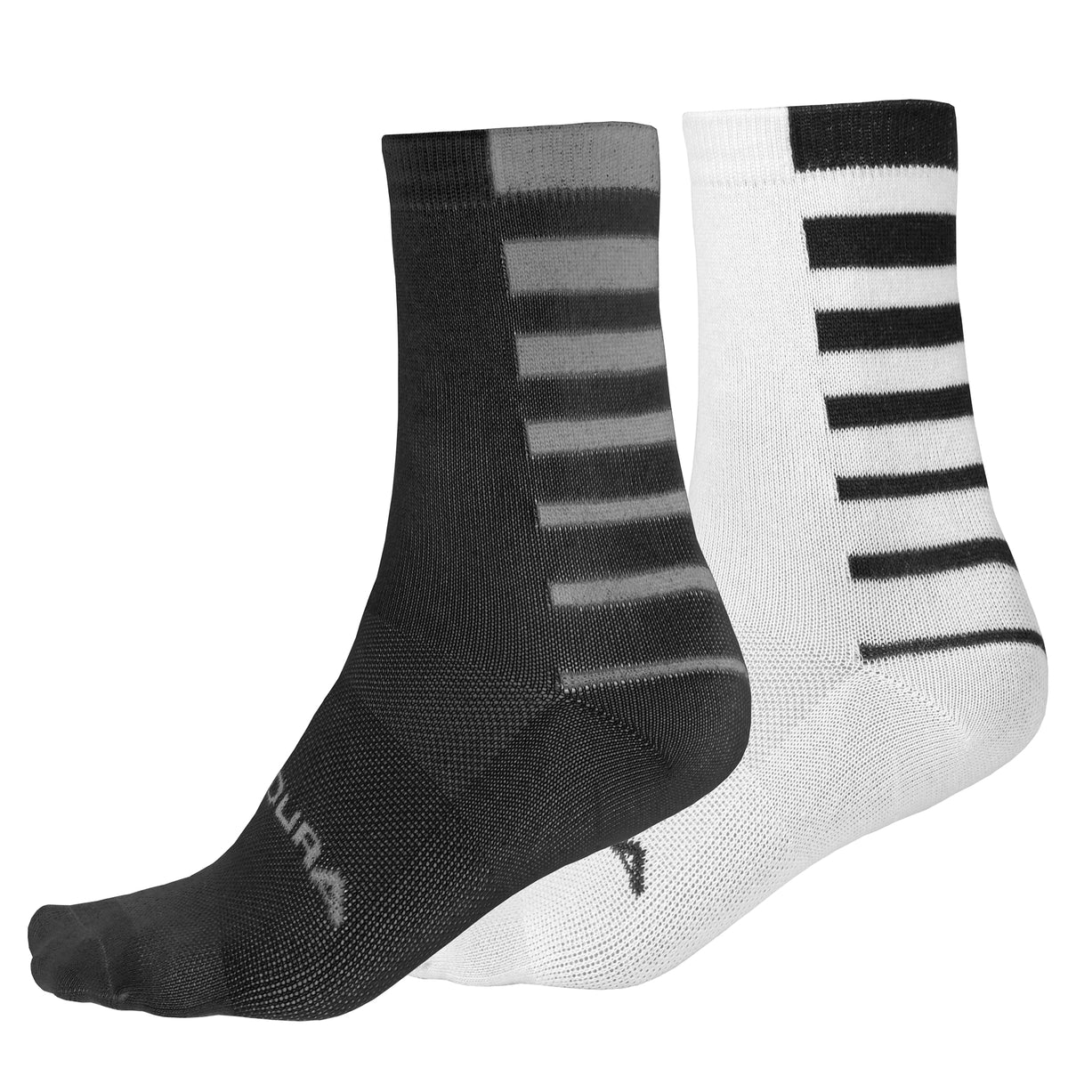 Socken ENDURA COOLMAX STRIPE 2 Paar Schwarz/Weiß