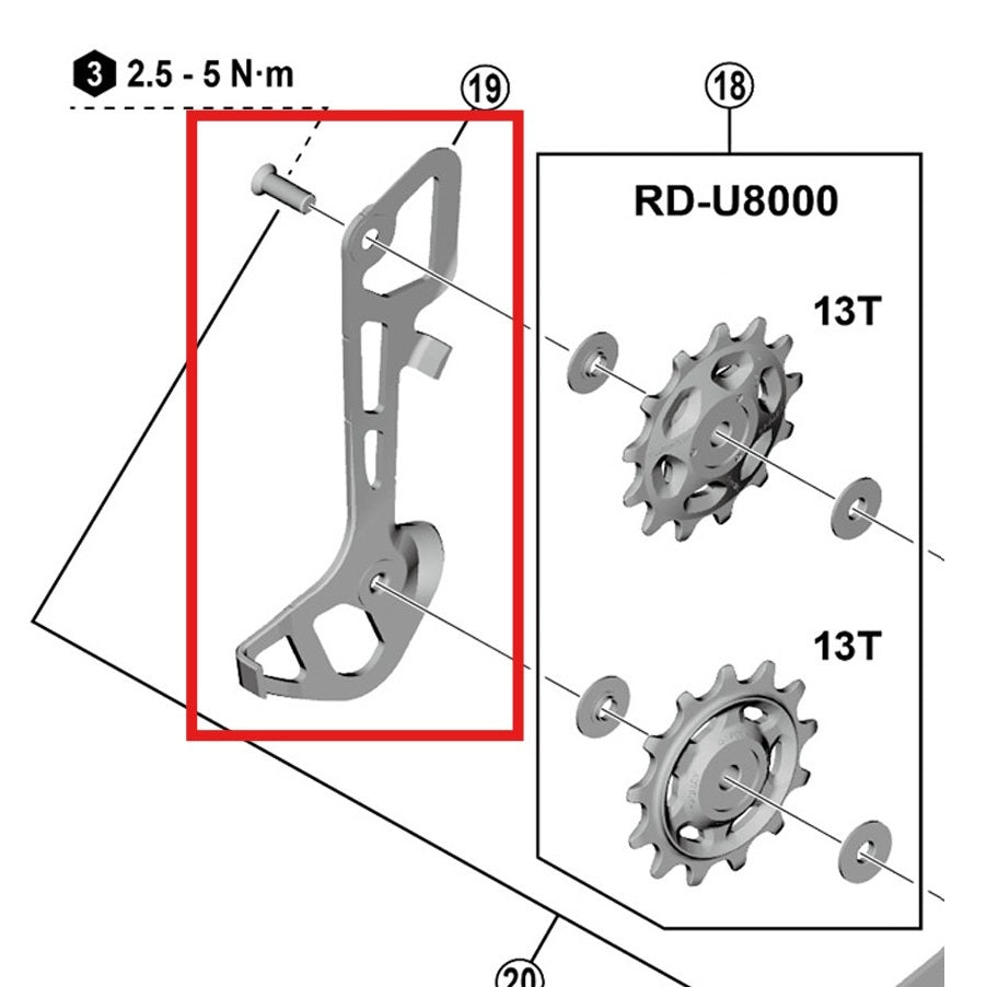 Internes Schaltauge Hinten GS SHIMANO RD-U8000/U6000