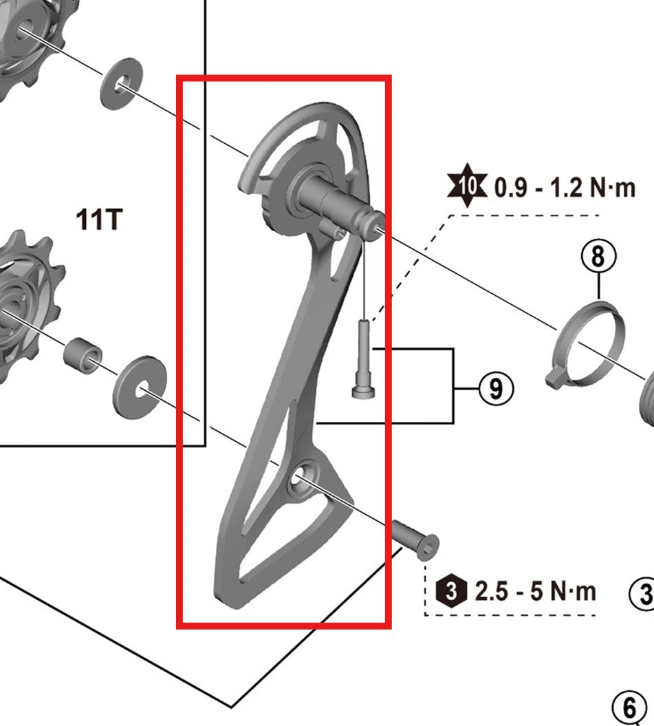 Äußeres Schaltauge und Schraube Hinterumwerfer SHIMANO RD-R7100