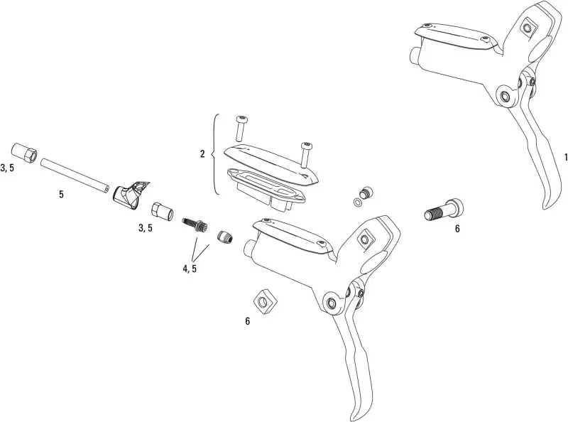 SRAM LEVEL Bremshebel aus Aluminium, schwarz, ohne Bremsleitung