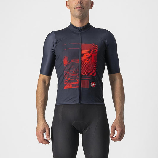 Trikot CASTELLI 13 SCREEN Kurzarm Blau/Rot