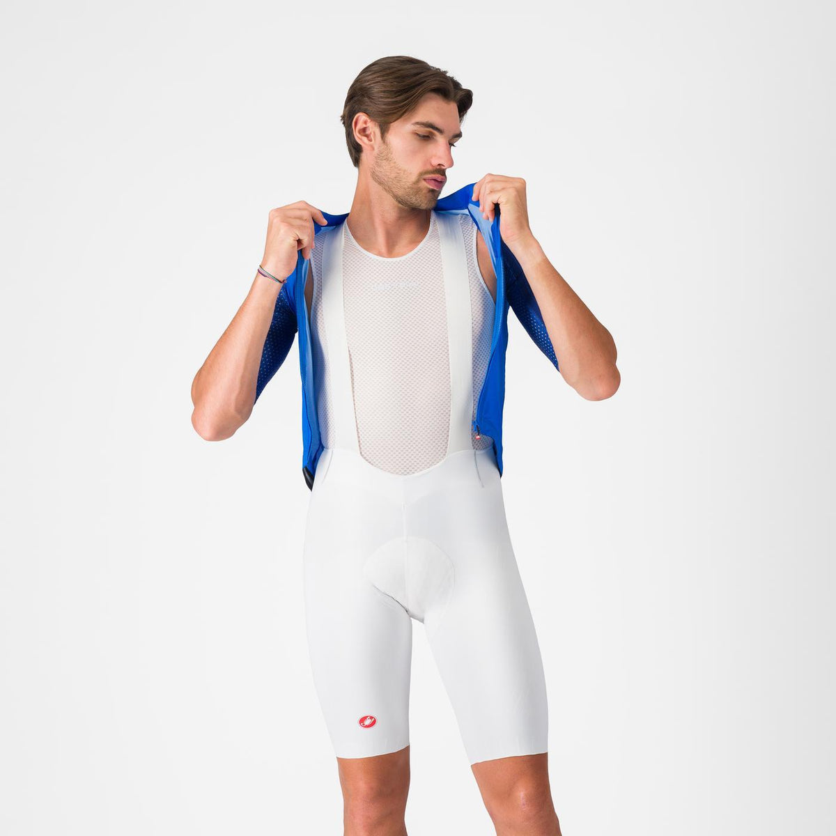 Kurze Trägerhose CASTELLI FREE AERO RACE S Weiß
