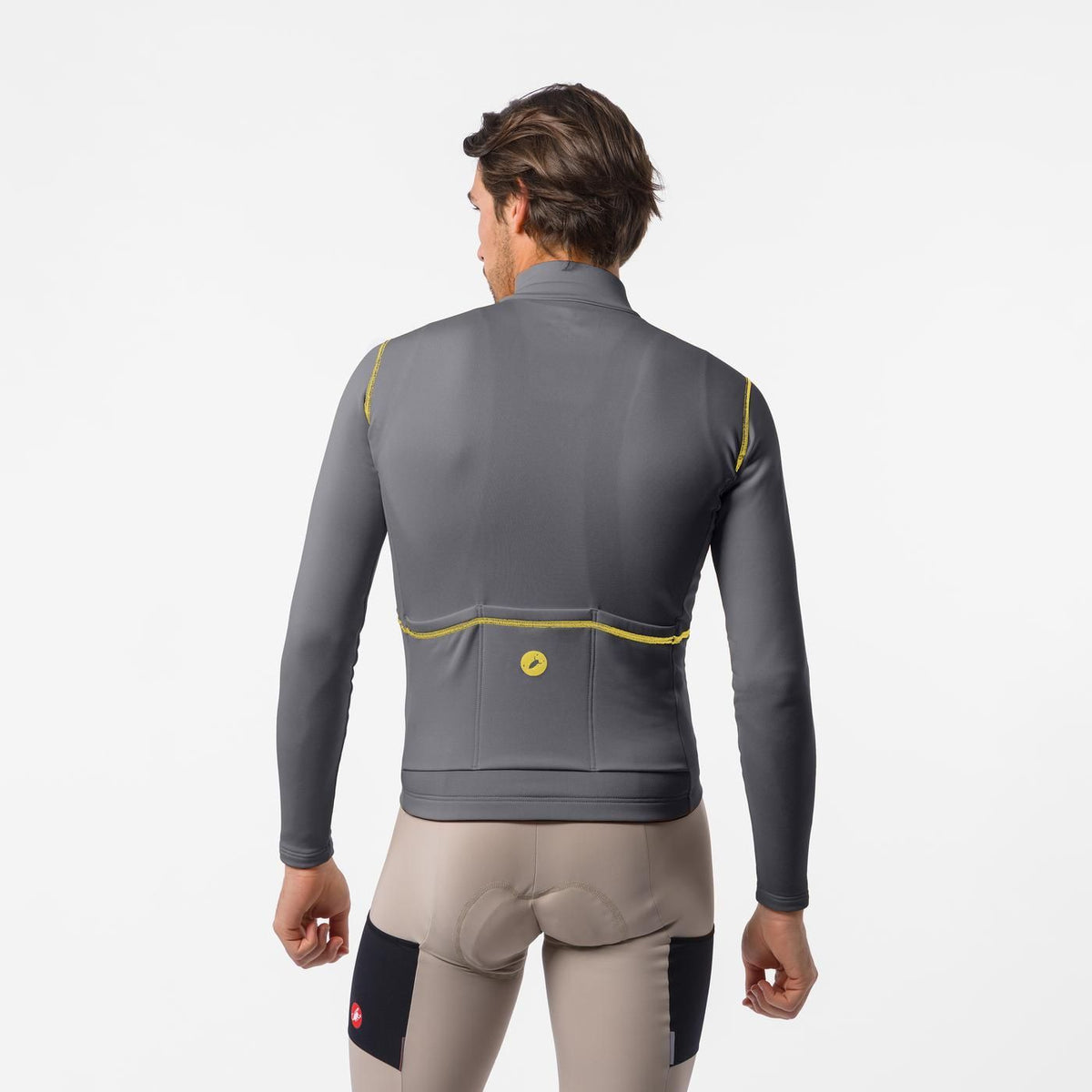 Langarmtrikot CASTELLI UNLIMITED TRAIL 2 Grau/Mango Mojito