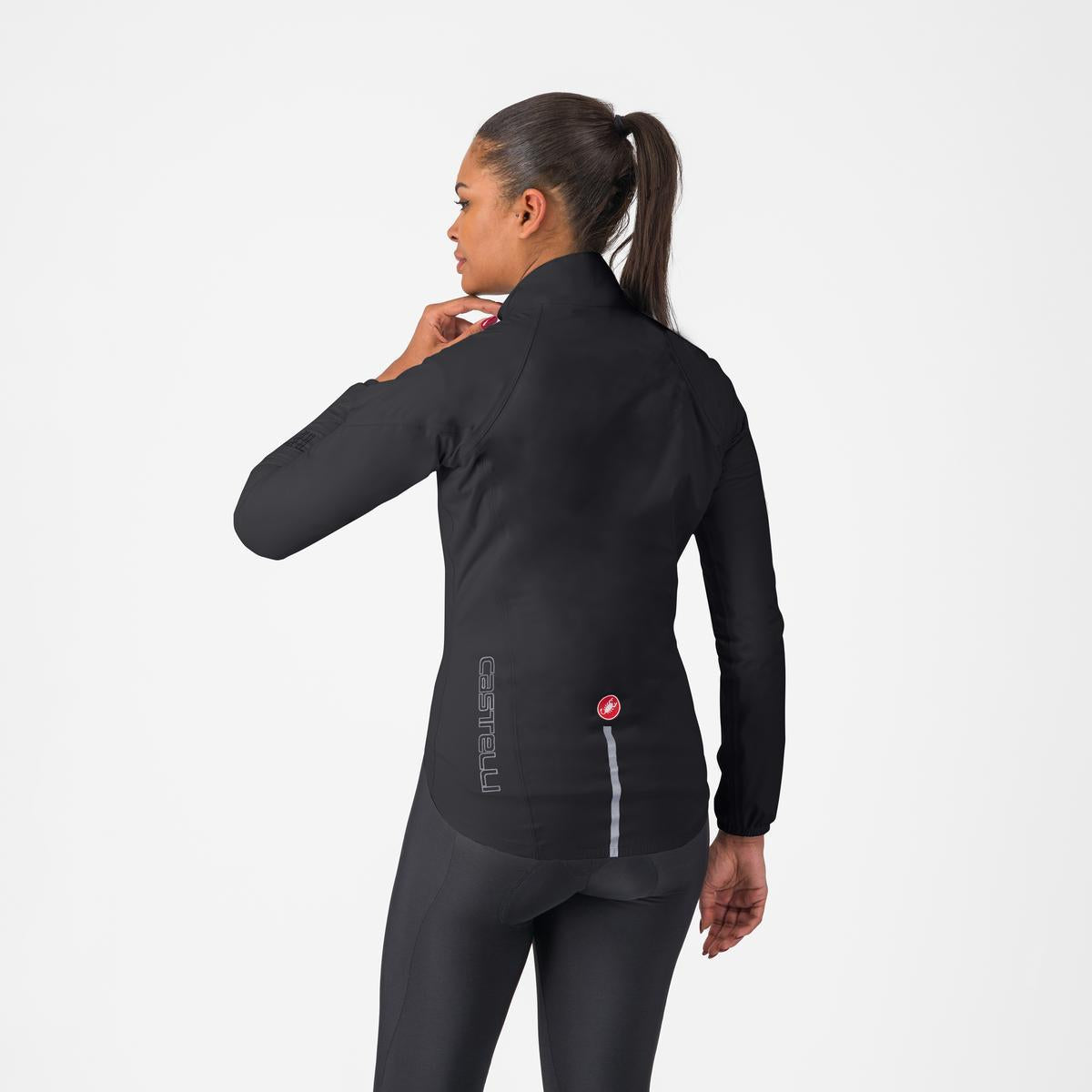 Damen-Regenjacke CASTELLI EMERGENCY 3 RAIN Schwarz