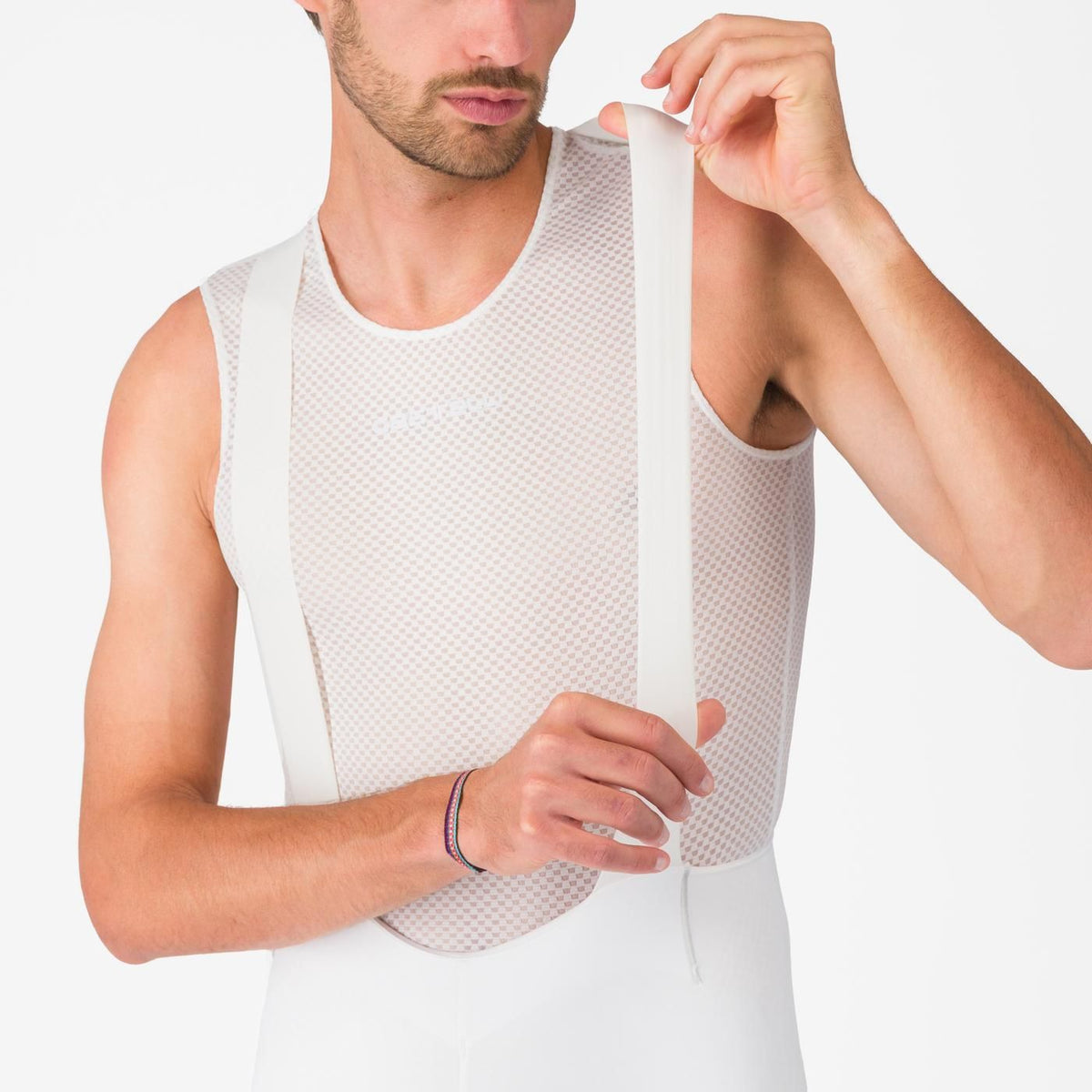 Kurze Trägerhose CASTELLI FREE AERO RACE S Weiß