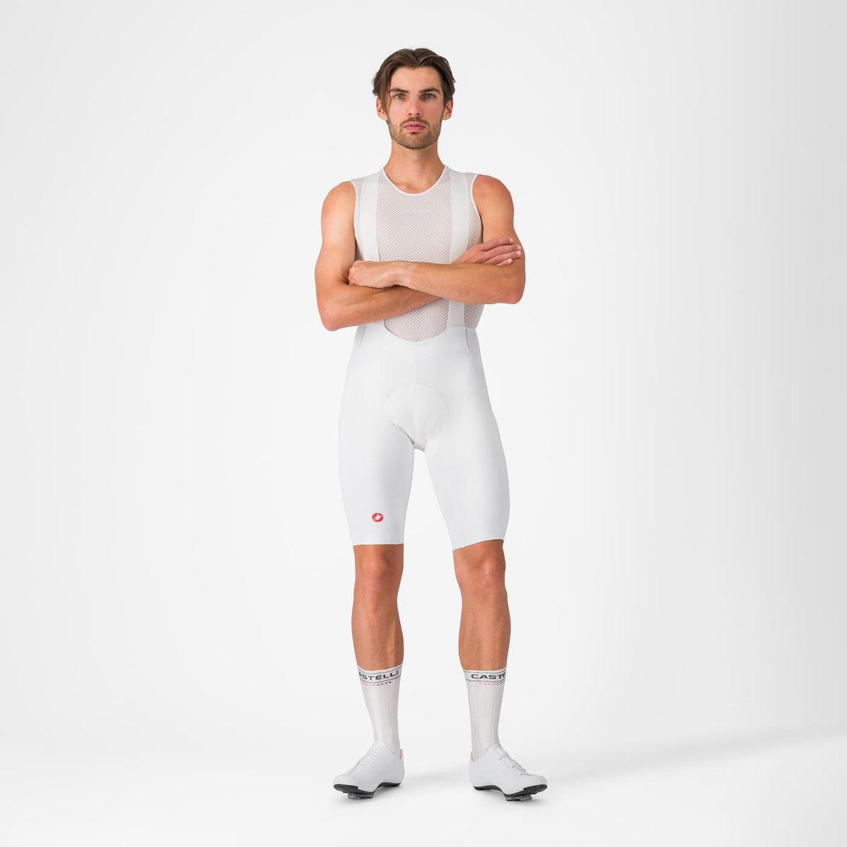 Kurze Trägerhose CASTELLI FREE AERO RACE S Weiß
