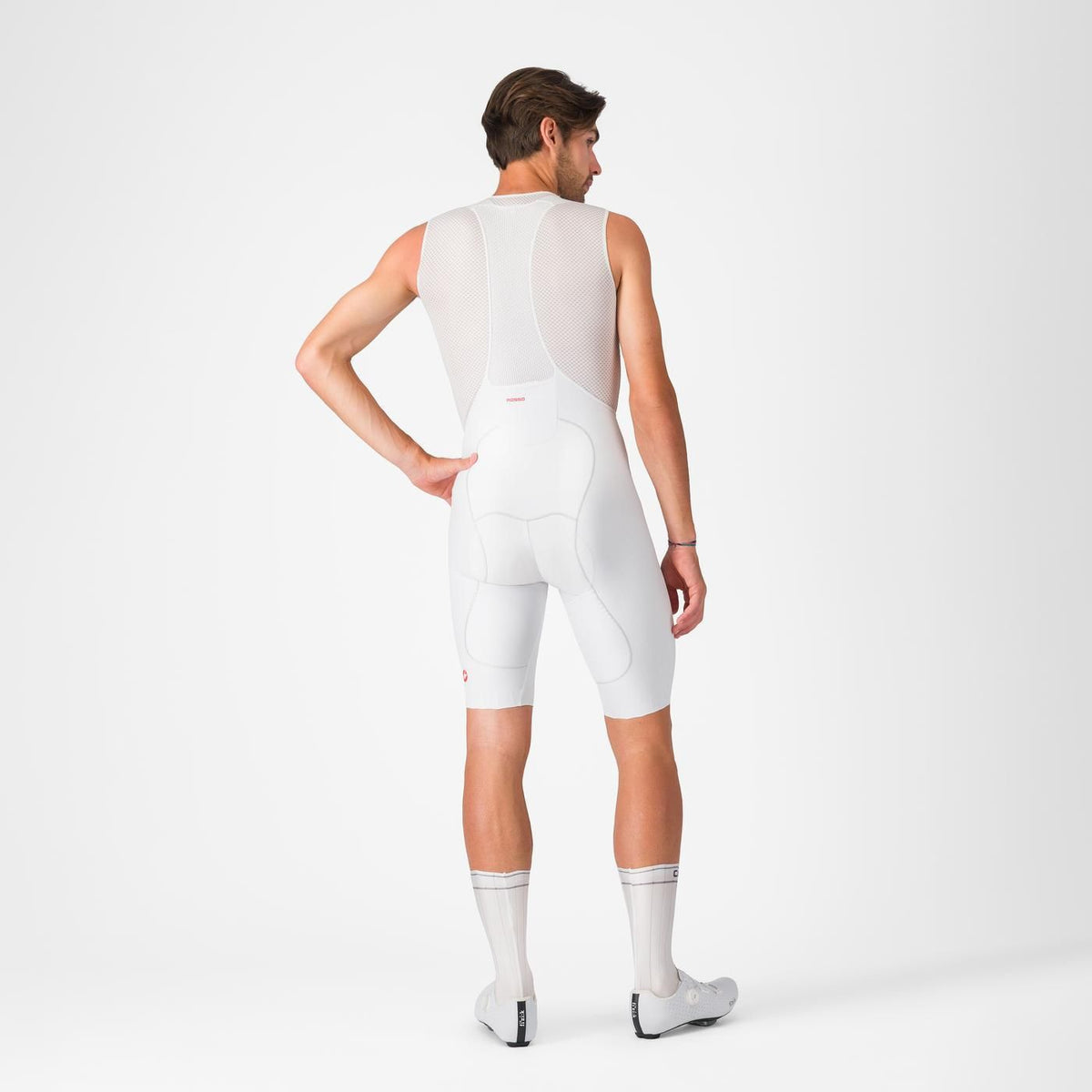 Kurze Trägerhose CASTELLI FREE AERO RACE S Weiß