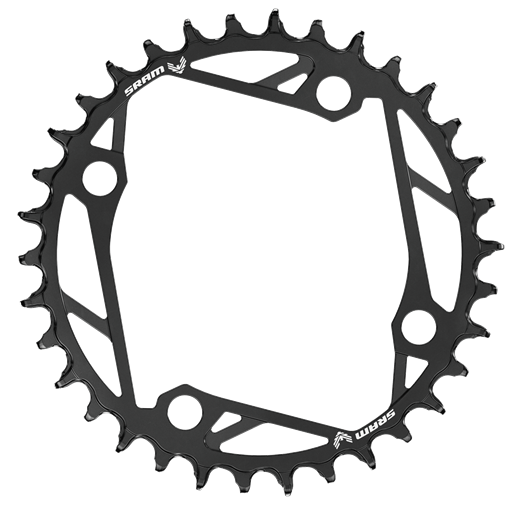 Einfach-Kettenblatt SRAM T-TYPE EAGLE 12V 4 Loch 104 mm Alu Schwarz