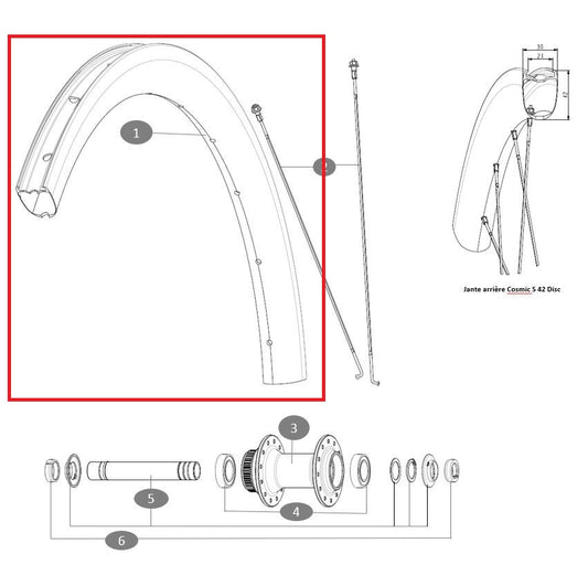 Kit Felgen Vd/Hd MAVIC COSMIC S42 DISC