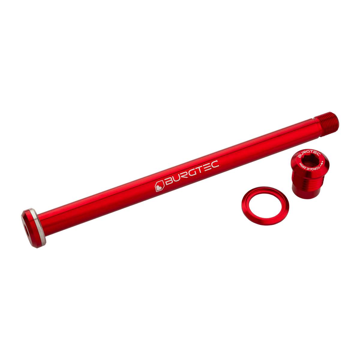 BURGTEC 174mm Hinterradachse für Yeti-Rahmen Rot