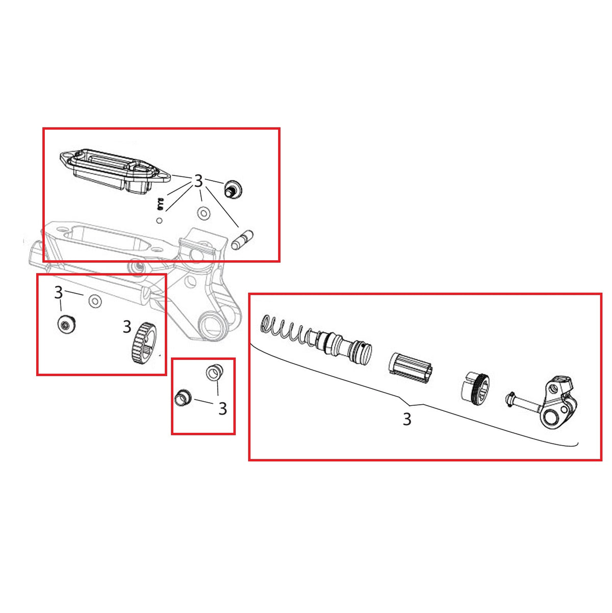 Innenteile-Kit für Bremshebel SRAM MAVEN ULTIMATE/SILVER B1