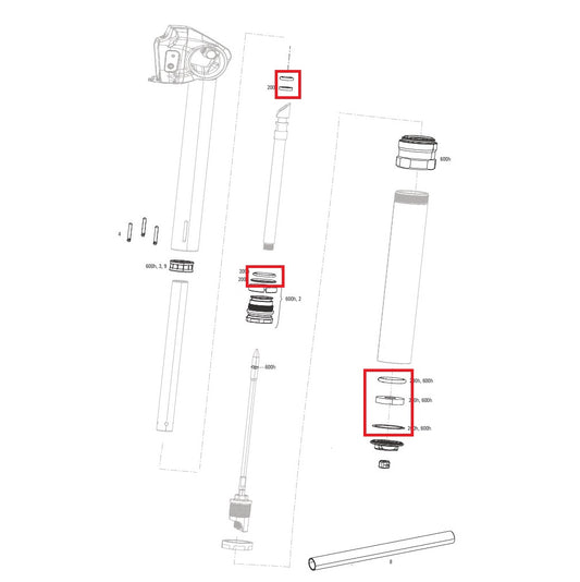 200-h/Jahr-Wartungskit ROCKSHOX REVERB AXS A1/A2