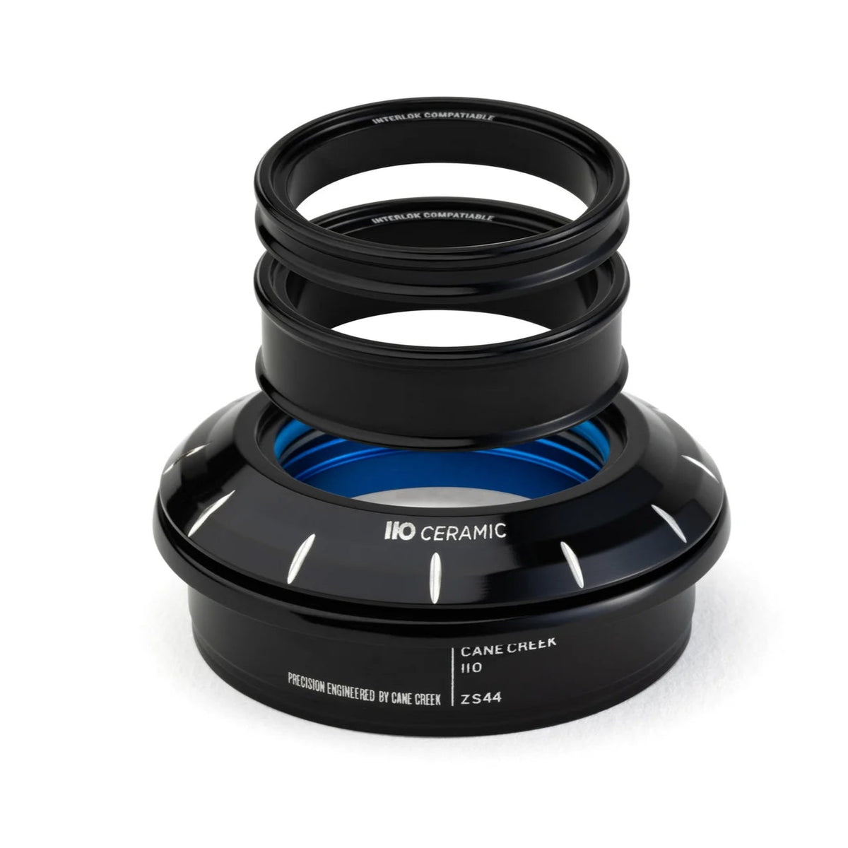 Semi-integrierter/Externer Konischer Keramik-Steuersatz CANE CREEK 110 1"1/8-1.5" ZS44/EC44 Schwarz