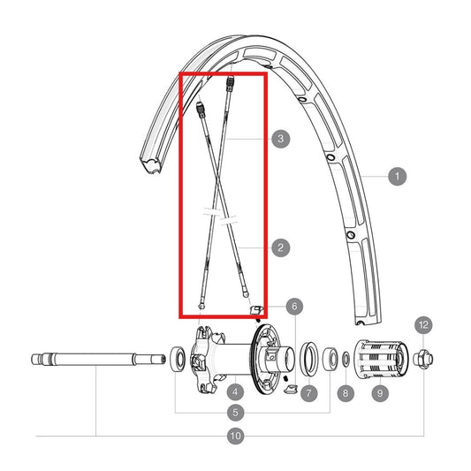 Kit 10 Hinterradspeichen MAVIC KSYRIUM PRO 275mm Muttern M7/7