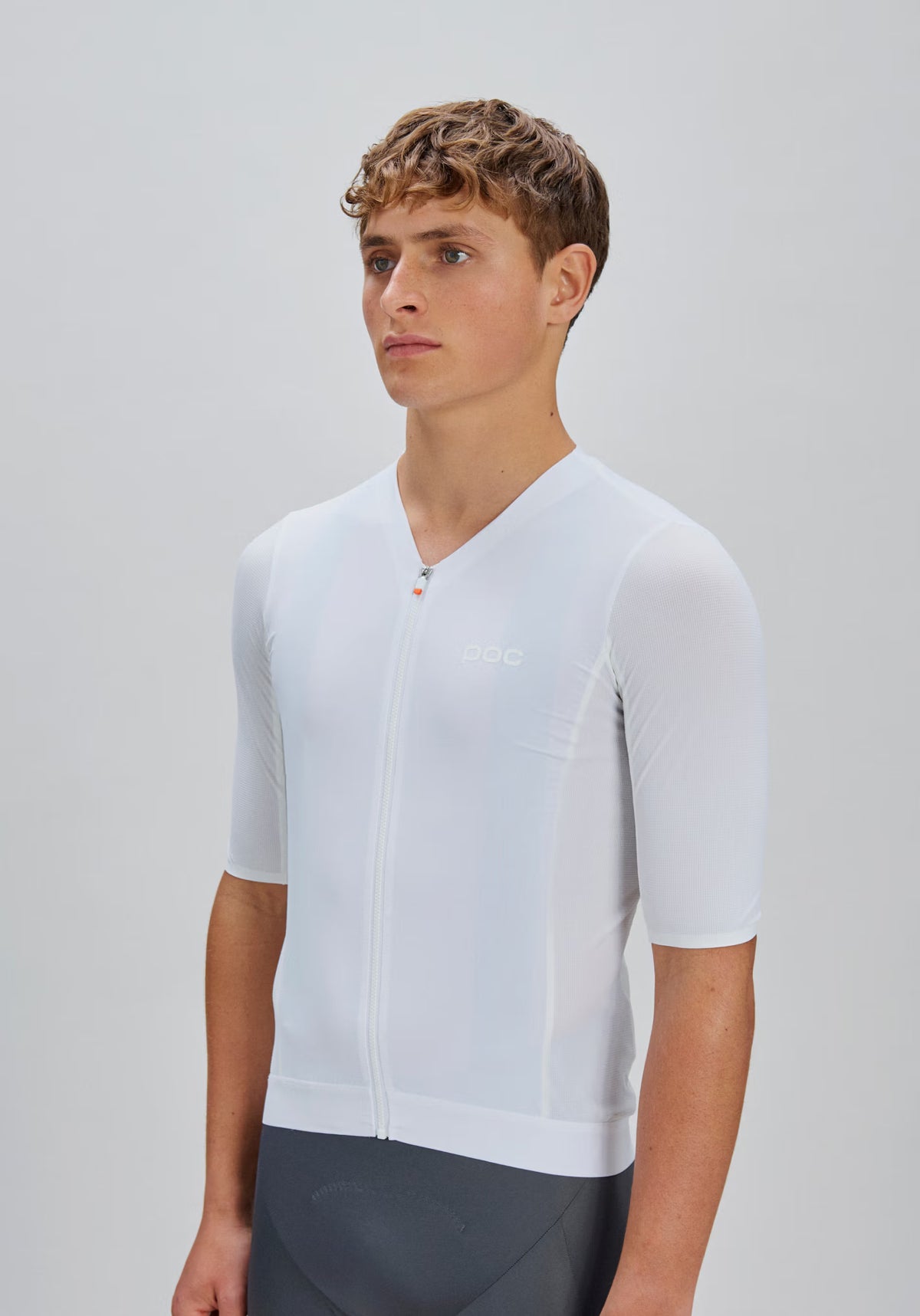 Maillot POC RACEDAY Kurzarm Weiß