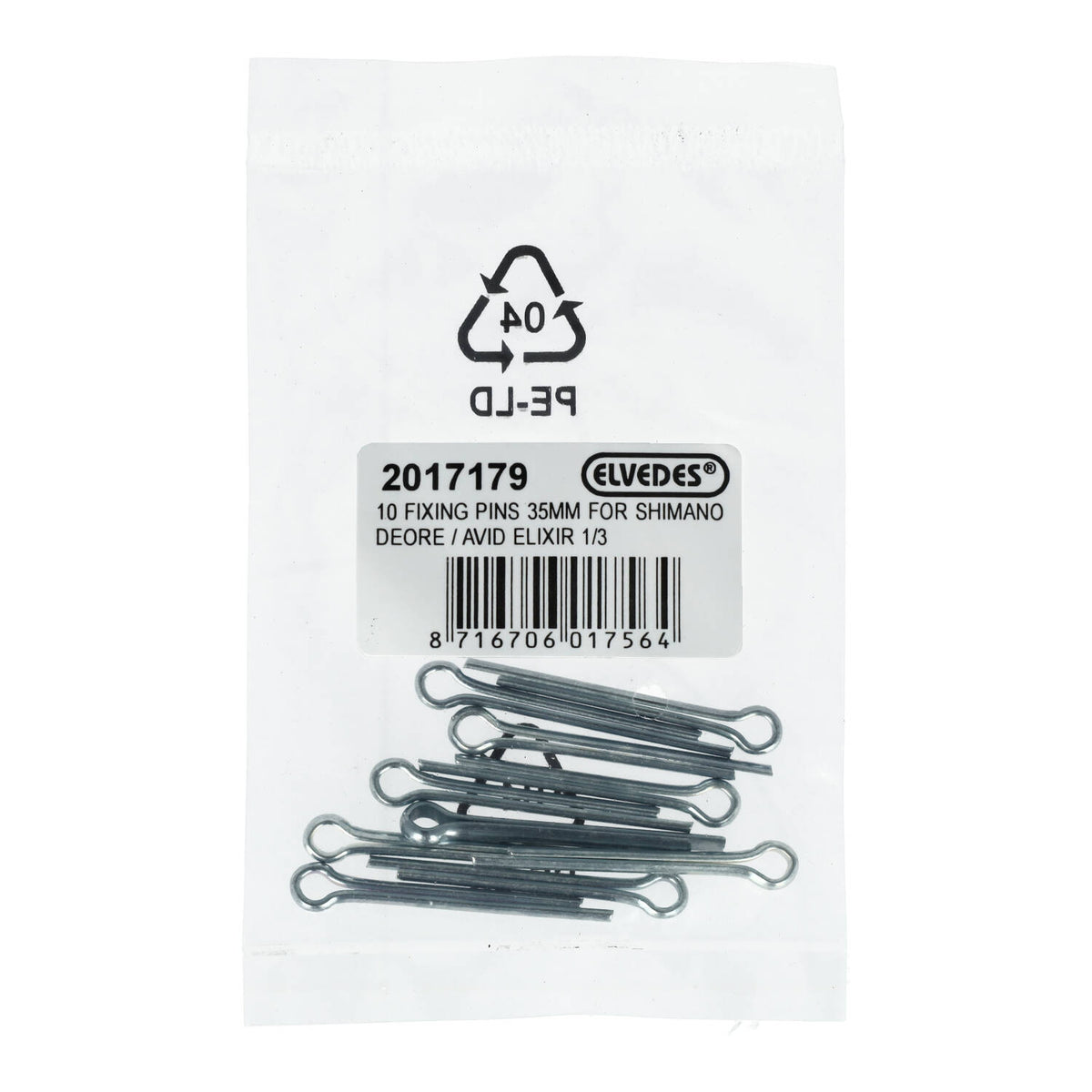 Set mit 10 Stiften ELVEDES 35mm für Shimano Deore/Avid Elixir 1/3