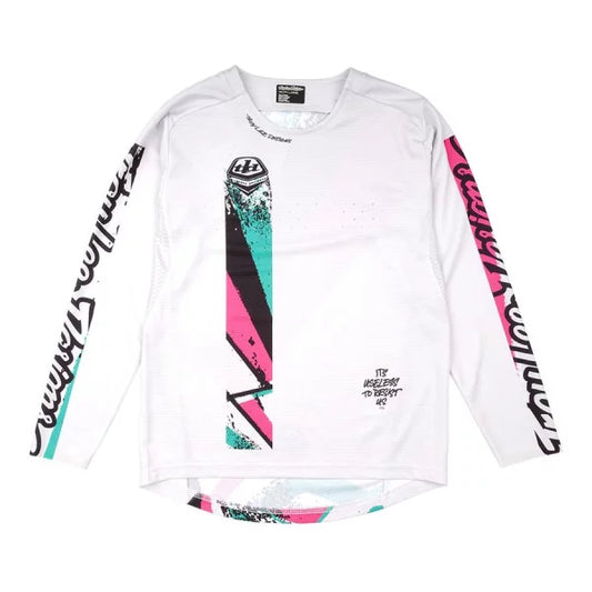 Trikot TROY LEE DESIGNS SPRINT FULL PULL Junior Langarm Weiß