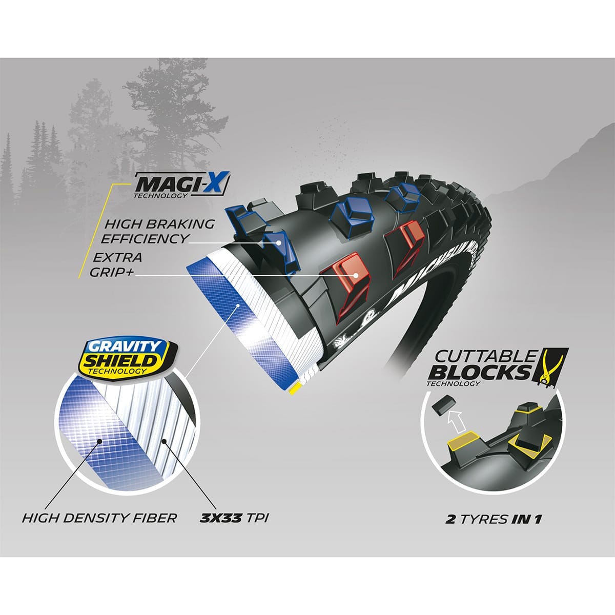 Reifen MICHELIN MUD ENDURO 29x2.25 MAGI-X Tubeless Ready Faltreifen