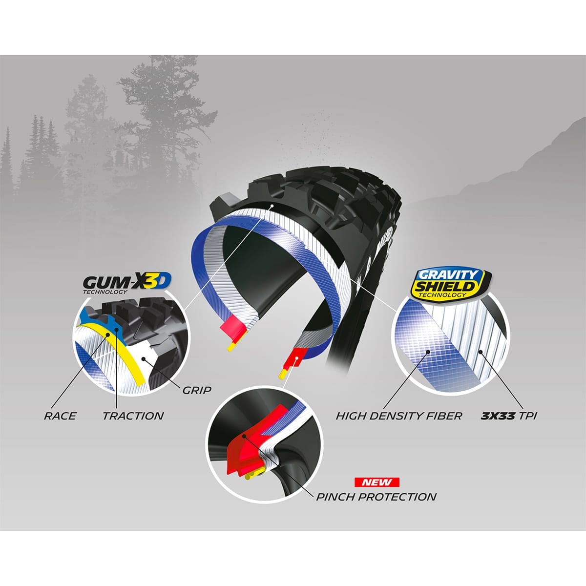 Reifen MICHELIN WILD ENDURO 29x2.40 REAR GUM-X Tubeless Ready Faltbar