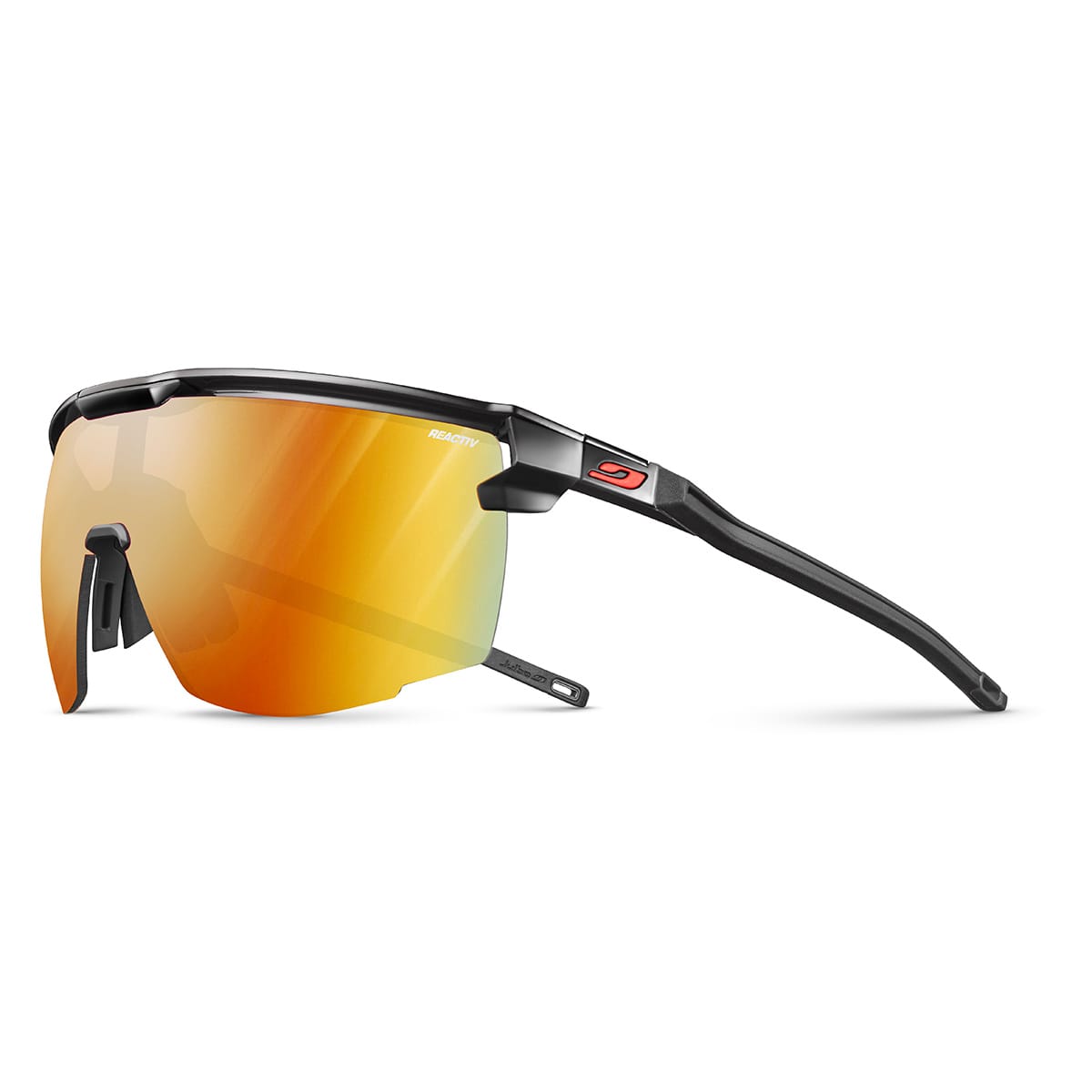 Brille JULBO ULTIMATE Schwarz/Rot Reactiv Light Amplifier Photochromisch