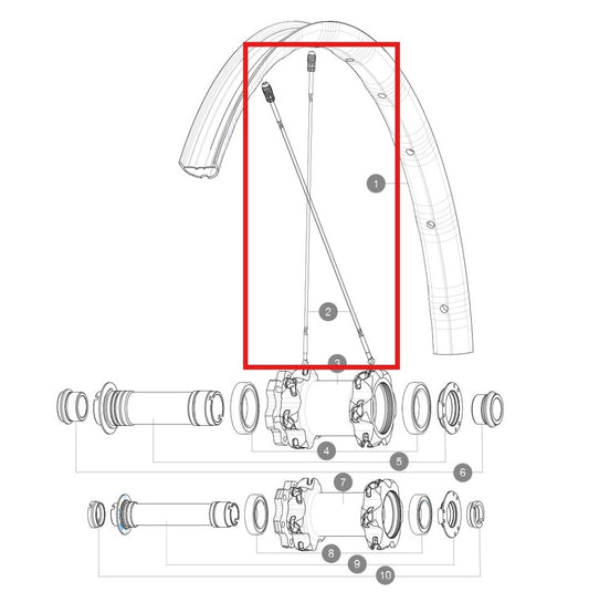 Kit 12 Speichen Vorderrad MAVIC CROSSMAX SLR ENDURO und Vorder-/Hinterrad DEEMAX PRO 27.5'' Aluminium 274mm