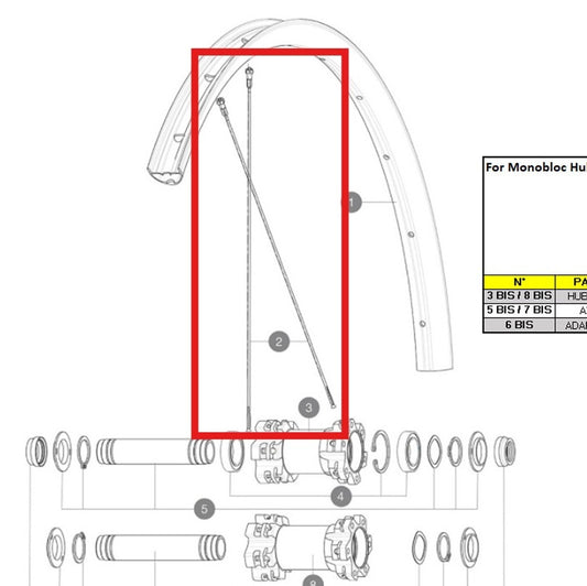 Kit 12 Speichen Vorder-/Hinterrad MAVIC CROSSONE/CROSSMAX/XA 27.5" 278mm
