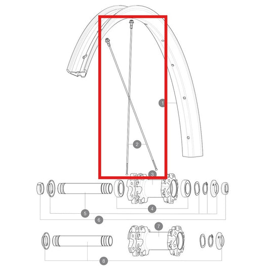 Kit 12 Hinterrad-Speichen MAVIC CROSSONE/CROSSRIDE FTS-X/CROSSMAX/XA 27.5" 276mm