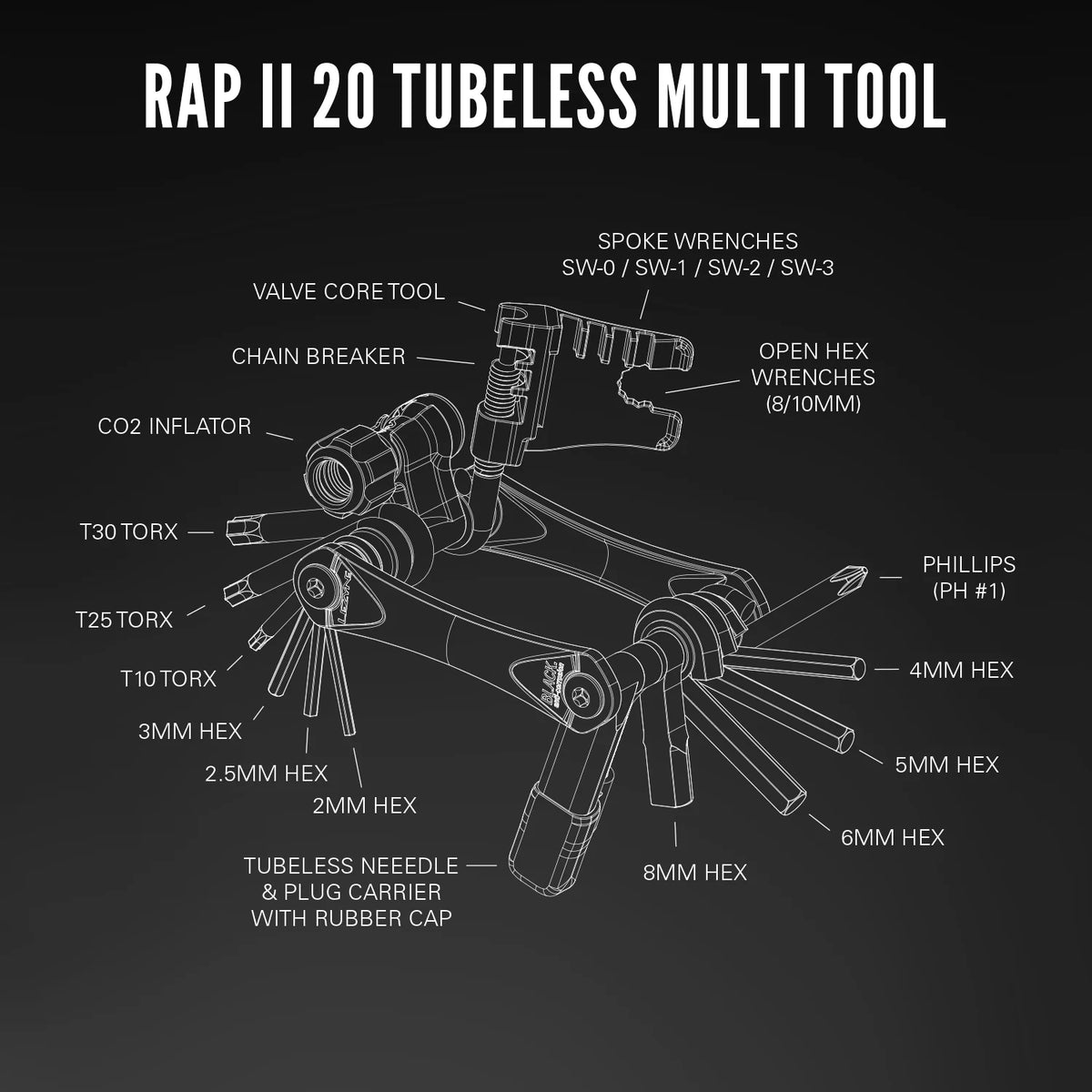 LEZYNE RAP II 20 Tubeless Multitool