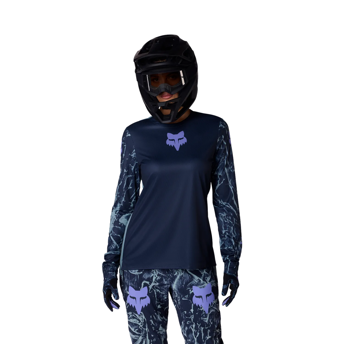 FOX RANGER IMAGE PRINT Damen Langarm-Trikot Blau