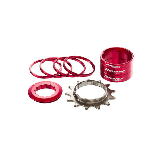 Single-Speed-Kit mit 13-Zahn-Ritzel REVERSE COMPONENTS Rot