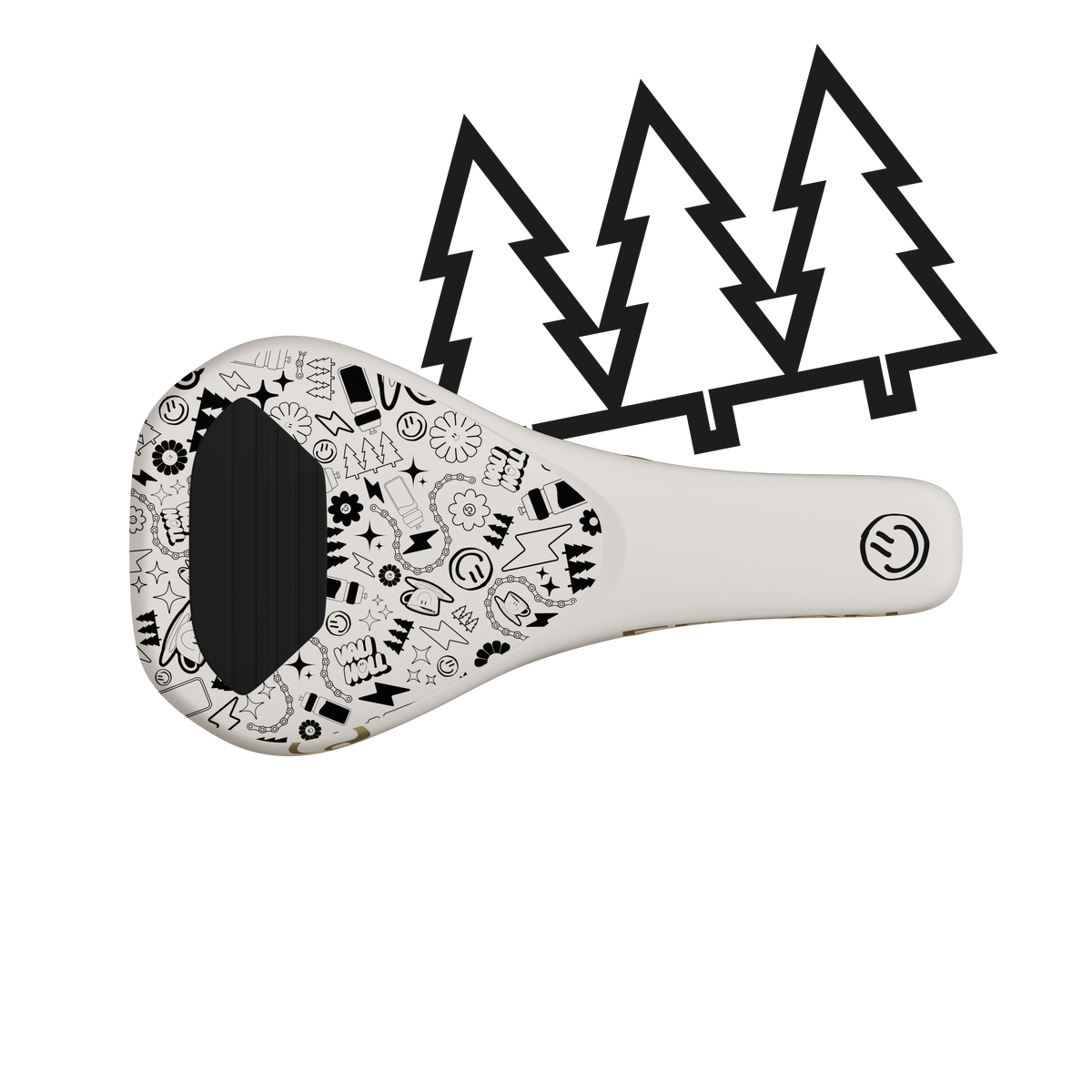 ERGON SM Downhill Comp Sattel, Vali Höll Edition, Weiß, mit CrMo-Streben – Detailansicht