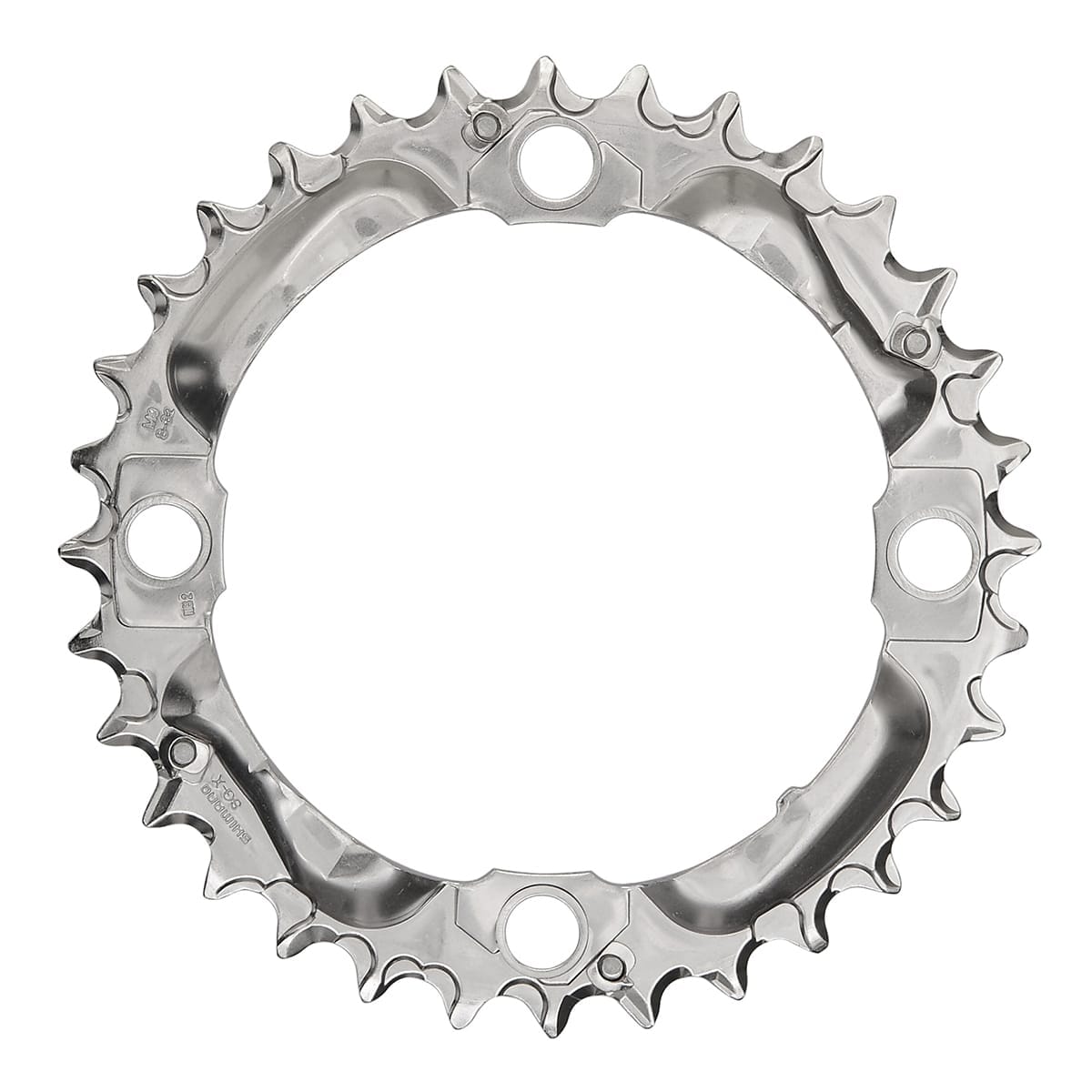Mittleres Kettenblatt SHIMANO DEORE M530 9-fach 4 Loch 104 mm Silber