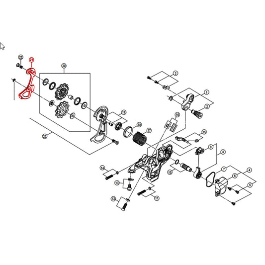 Superkurzer interner Käfig für hinteren Umwerfer SHIMANO SAINT M820 / M810 SS
