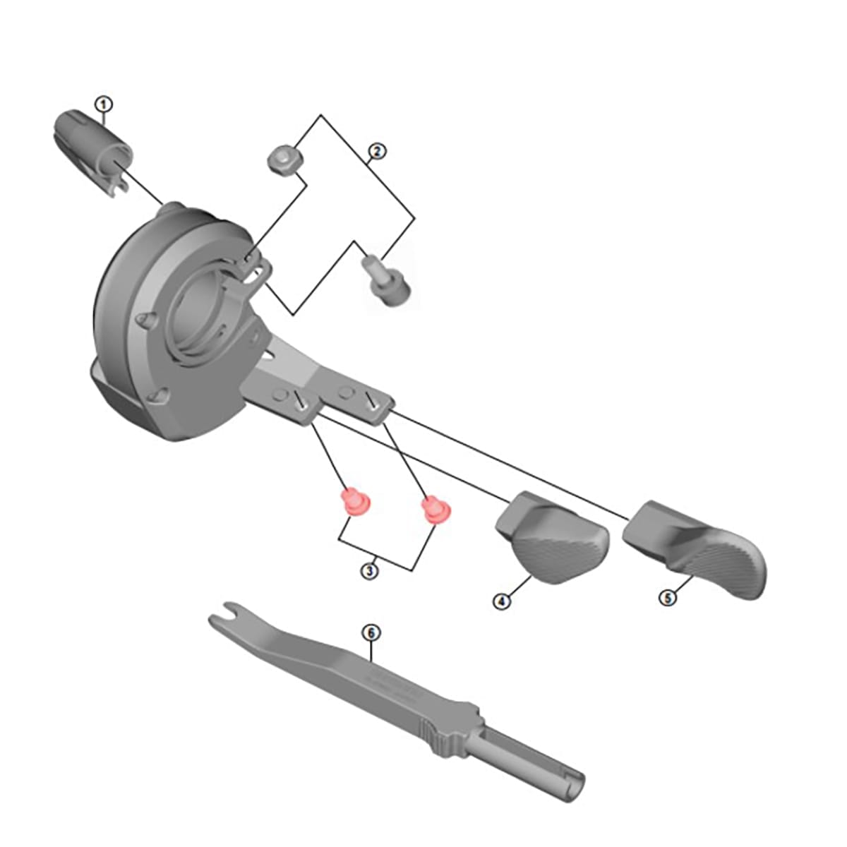 Kit 2 Schrauben für Druckknöpfe der Schalthebel SHIMANO XT/XTR Di2 #Y01W98010